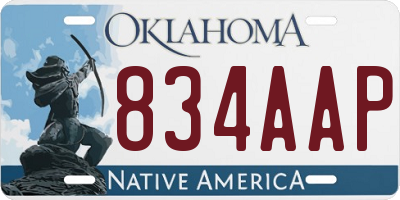 OK license plate 834AAP