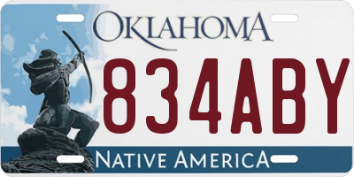 OK license plate 834ABY
