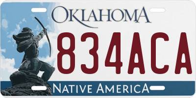 OK license plate 834ACA