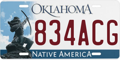 OK license plate 834ACG