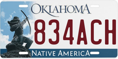 OK license plate 834ACH