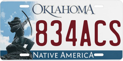 OK license plate 834ACS