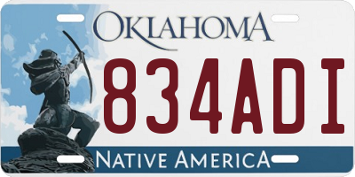 OK license plate 834ADI