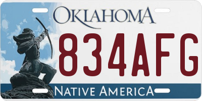 OK license plate 834AFG