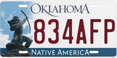 OK license plate 834AFP