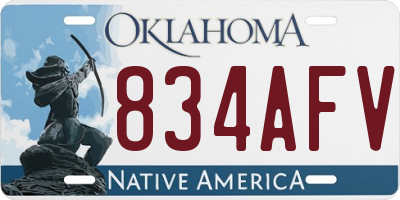 OK license plate 834AFV