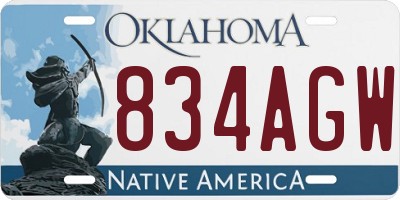 OK license plate 834AGW