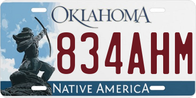 OK license plate 834AHM