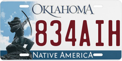 OK license plate 834AIH