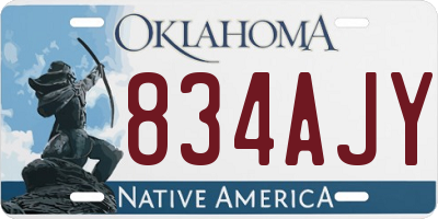 OK license plate 834AJY