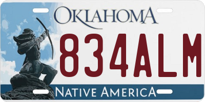 OK license plate 834ALM