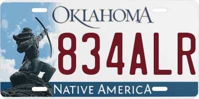 OK license plate 834ALR