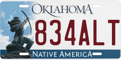 OK license plate 834ALT