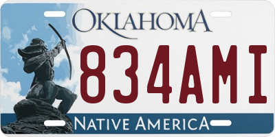 OK license plate 834AMI