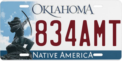 OK license plate 834AMT