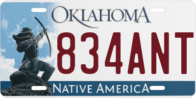 OK license plate 834ANT