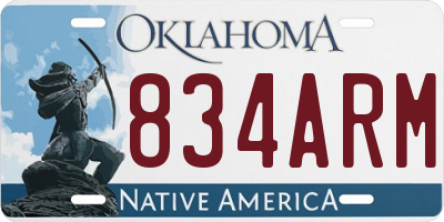 OK license plate 834ARM