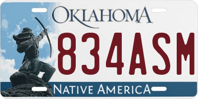 OK license plate 834ASM