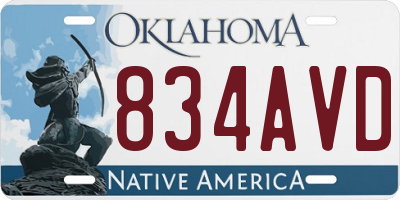 OK license plate 834AVD