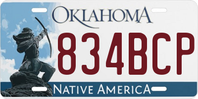 OK license plate 834BCP