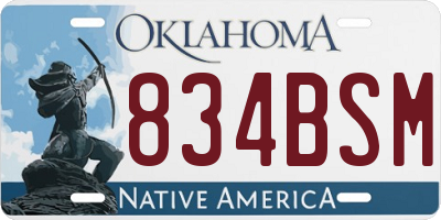 OK license plate 834BSM