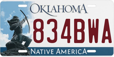 OK license plate 834BWA