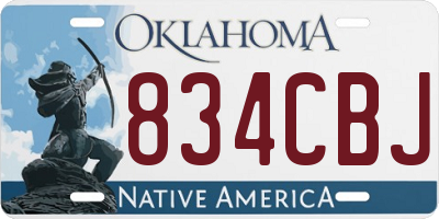 OK license plate 834CBJ