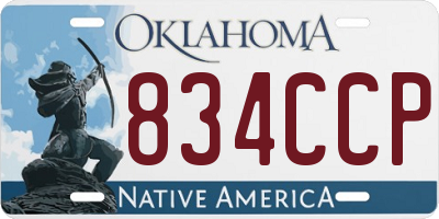 OK license plate 834CCP