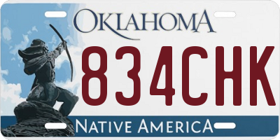 OK license plate 834CHK
