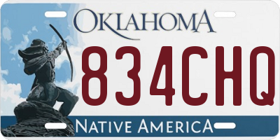 OK license plate 834CHQ