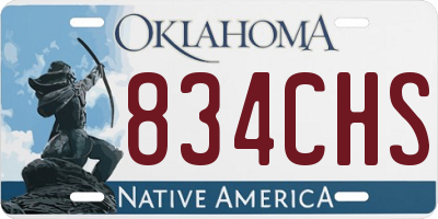 OK license plate 834CHS