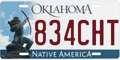 OK license plate 834CHT
