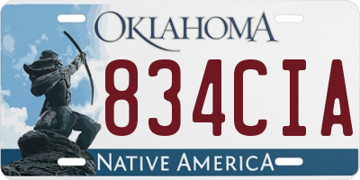 OK license plate 834CIA