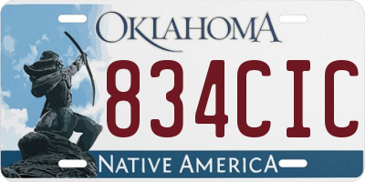 OK license plate 834CIC