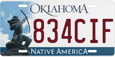OK license plate 834CIF