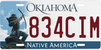 OK license plate 834CIM