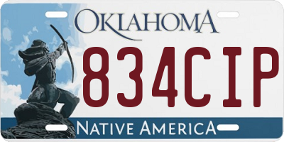 OK license plate 834CIP
