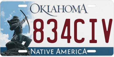 OK license plate 834CIV