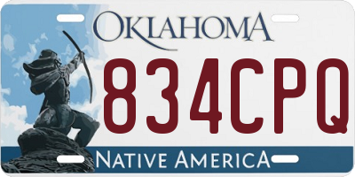 OK license plate 834CPQ