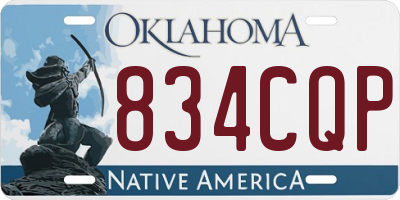 OK license plate 834CQP