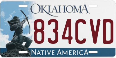 OK license plate 834CVD