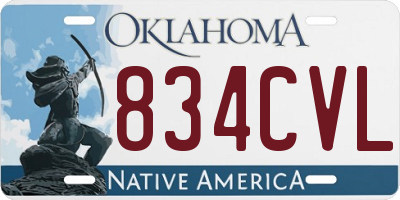 OK license plate 834CVL