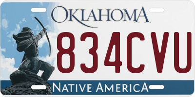 OK license plate 834CVU