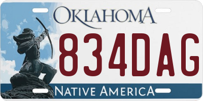 OK license plate 834DAG