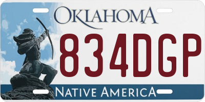 OK license plate 834DGP