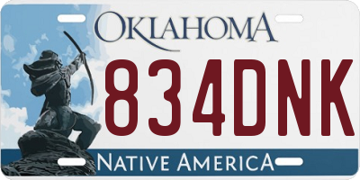 OK license plate 834DNK