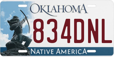 OK license plate 834DNL