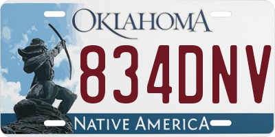 OK license plate 834DNV