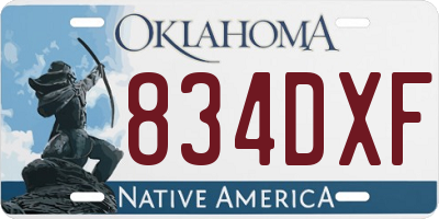 OK license plate 834DXF