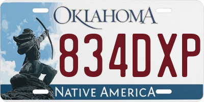 OK license plate 834DXP